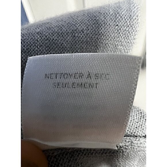 1901 Womens Grey Sweater With Black Trim & Tie Neckline, preppy, 50% Merino wool - Picture 7 of 7